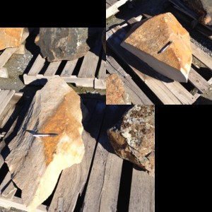Photo of Colorado Buff Boulder. Use in landscaping. Natural stone sold by Rolleri Landscape Products.